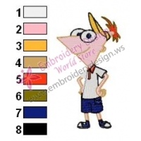 Phineas Flynn Embroidery Design 09